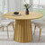 46" Natural Solid Wood Pedestal Base Round Top Dining Table