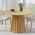 46" Natural Solid Wood Pedestal Base Round Top Dining Table