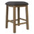 Sunset Trading Saunders Counter Height Backless Bar Stools | Set of 2 | Gray Upholstered Padded Seats | Brown Acacia Wood