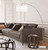 86" White And Silver Arc Floor Lamp With White Drum Shade - 606114073017