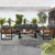 Three Piece Outdoor Gray Metal Sofa Seating Group with Gray Cushions