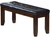 Homeroots Furniture 48" X 17" X 20" Elegant Bench, Black and Espresso Finish