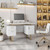 51" White Wood Computer Desk With Two Drawers
