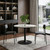 36" Gray Glass and Steel Pedestal Base Round Top Dining Table