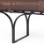 55" Dark Brown and Black Genuine Leather and Metal Upholstered Bench