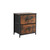 Set of Two 20" Brown Iron and Wood Two Drawer Nightstand