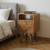 22" Brown Solid Wood Square Two Drawer Nightstand
