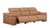 Three Piece Chestnut Genuine Leather Six Person Seating Set