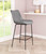 26" Gray And Black Steel Low Back Counter Height Bar Chair
