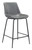 26" Gray And Black Steel Low Back Counter Height Bar Chair