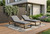 Two Piece Outdoor Natural Solid Wood Two Person Seating Group with Gray Cushions