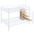 White Full Over Full Metal Bunk Bed With Stairs And Storage