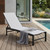 58" Light Gray Steel Five Position Adjustable Outdoor Chaise Lounge