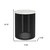 21" Matte White and Black Marble and Iron Round Drum End Table