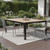 35" Black Heavy Duty Plastic Folding Outdoor Dining Table with Umbrella Hole