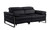 77" Black Italian Leather Power Reclining Loveseat