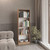 71" Beige Wood Five Tier Bookcase