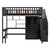 Espresso Four Poster Wood Full Double Loft Bed with Desk and Shelves