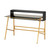 47" Gold Wood and Stainless Steel Trestle Writing Desk