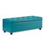 48" Dark Brown and Blue Upholstery Storage Ottoman