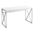 24" White and Silver Computer Desk