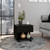 22" Black Wood Lift Top Wheel Coffee Table With Drawer And Shelf