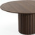 60" Walnut Wood Pedestal Base Round Top Dining Table