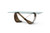 94" Clear and Bronze Glass and Metal Cross Leg Base Dining Table