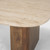 30" Beige and Brown Stone and Solid Wood Sled Coffee Table