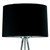 Homeroots Lighting 59" Black Tripod Floor Lamp, Black Shade, Tripod Base
