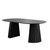79" Black Wood Double Pedestal Base Oval Dining Table