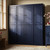 72" Navy Blue Solid Wood 8 Two Drawer Pantry Or Storage Closet