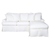 Sunset Trading Horizon Replacement Slipcover Only for T-Cushion Sectional Sofa with Chaise | Warm White