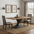 79" Brown and Gray Solid Wood and Iron Pedestal Base Dining Table
