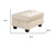 32" Beige and Black Velvet Tufted Storage Ottoman