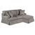 Sunset Trading Horizon Replacement Slipcover Only for T-Cushion Sectional Sofa with Chaise | Performance Fabric Washable Water-Resistant Stain-Proof | Gray