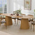 86" Natural Wood Double Pedestal Base Oval Dining Table