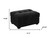 37" Black Corduroy Tufted Ottoman