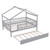 Gray Wood Full Canopy Bed Frame With Trundle