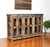 71" Brown Distressed Solid Wood Sideboard with Six Glass Doors