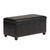 33" Black and Espresso Faux Leather and Solid Wood Upholstered Storage Bench With Flip Top