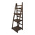 44" Brown Distressed Wood Four Tier Step Bookcase