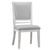 Sunset Trading Dover Dining Side Chair | Padded Upholstered Seat & Back | Set of 2 | Cerused White Oak Wood