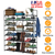 8-Tier 3-Row Shoe Rack Metal Shoe