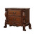 31" Brown Wood Carved Scrollwork Two Drawer Nightstand