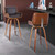 Homeroots Living Room 26" Brown Faux Leather Wooden Base Bar Stool