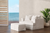 Sunset Trading Newport Slipcovered 44" Wide Ottoman | Performance Fabric Washable Water-Resistant Stain-Proof | White 