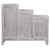 Sunset Trading Cottage Three Tiered Shutter Cabinet | Distressed Light Gray Solid Wood | Fully Assembled Accent Storage Shelf Console