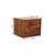 12" Chestnut Solid Wood Two Drawer Floating Nightstand