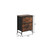 25" Brown Iron and Wood Two Drawer Nightstand